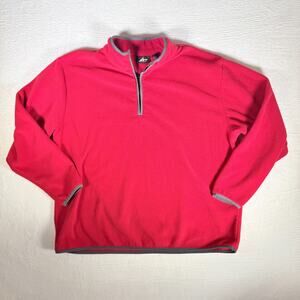 Athletech Red Athletic 1/4 Zip Fleece Pullover Size XL Men's Long Sleeve Outdoor